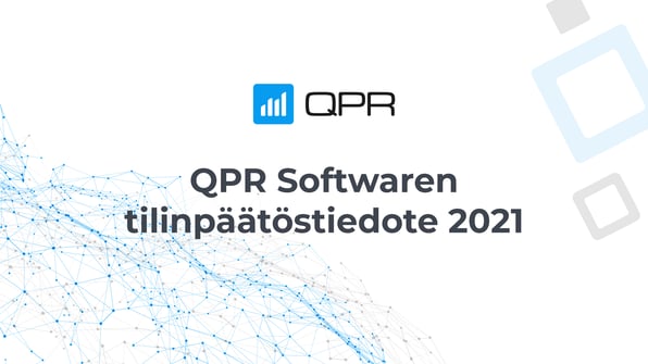 Teksti: QPR Softwaren tilinpäätöstiedote 2021 QPRn logolla