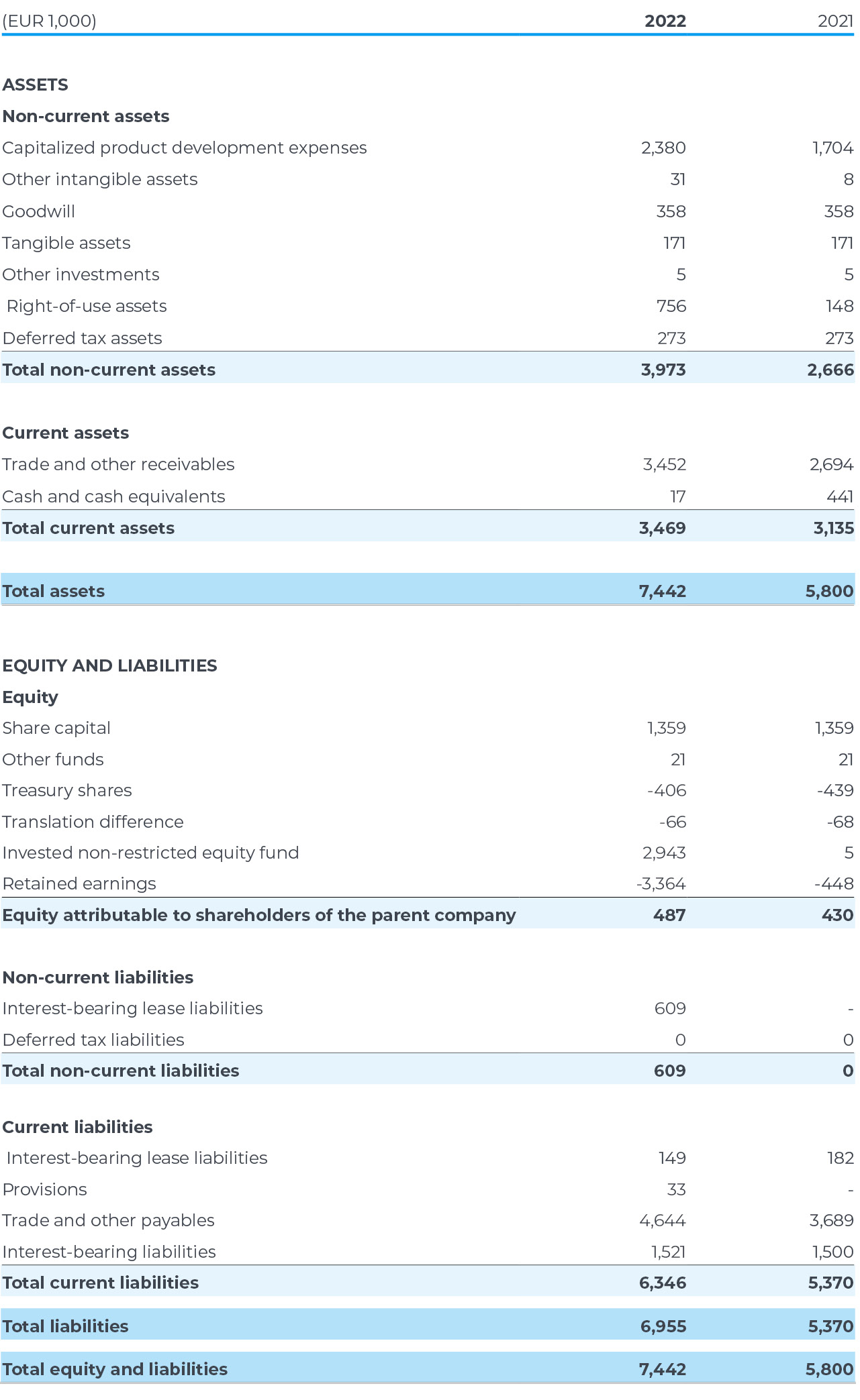 Consolidated Balance Sheet (IFRS)